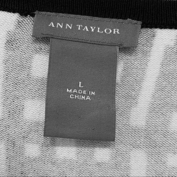 Ann Taylor Navy & White Geometric Sweater - Picture 2 of 3